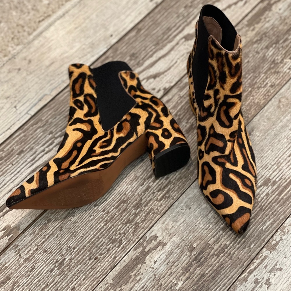Linea Paolo Leopard print block heeled booties